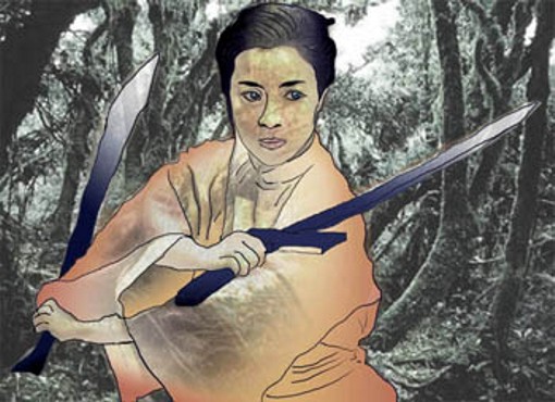 Illustration: Japanische Inkarnation, Schwertkämpferin Illustration: Japanische Inkarnation, Schwertkämpferin