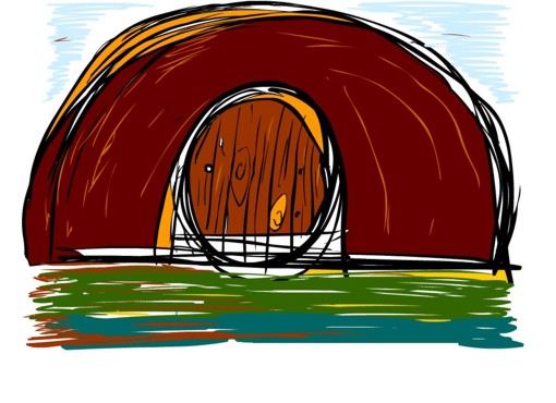 Illustration: Skizze Erdsauna Illustration: Skizze Erdsauna