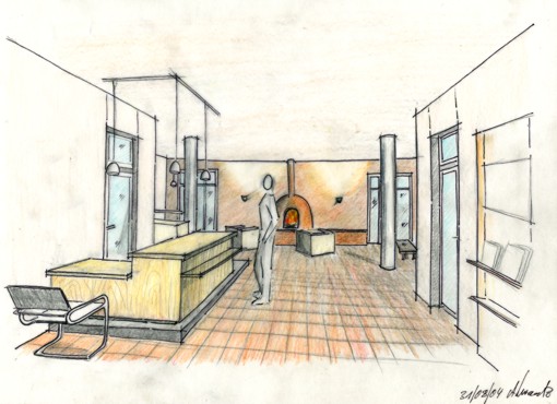 Illustration: Perspektive Eingangsfoyer, Stellshagen Illustration: Perspektive Eingangsfoyer, Stellshagen