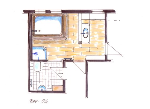 Landhaus: Entwurfsskizzen Bad Landhaus: Entwurfsskizzen Bad