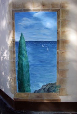 Illusionsmalerei: Mediterraner Meeresblick, Ferienwohnung Illusionsmalerei: Mediterraner Meeresblick, Ferienwohnung