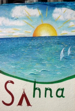 Fassadenmalerei: Sonne und Meer Fassadenmalerei: Sonne und Meer