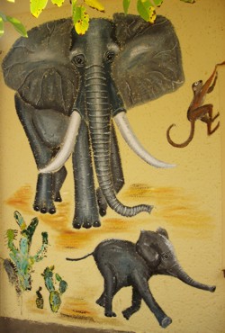 Fassadenmalerei: Afrika, Elefanten