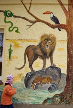 Fassadenmalerei: Afrika, Löwen