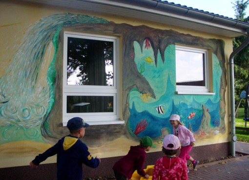 Fassadenmalerei: Unterwassergrotte