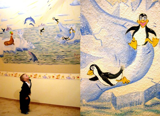 Wandmalerei: Polarwelten, Schwerin, 2011 Wandmalerei: Polarwelten, Schwerin, 2011